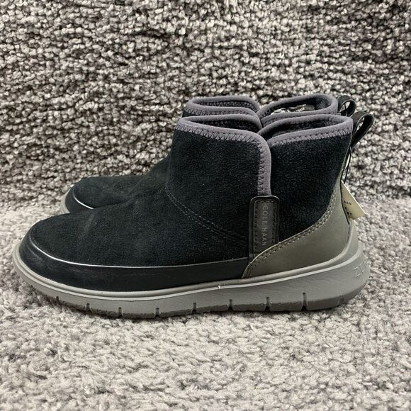 Cole Haan ZeroGrand Womens Size 9 B Black Suede Winter Snow Ankle Bootie Boots - Picture 1 of 8